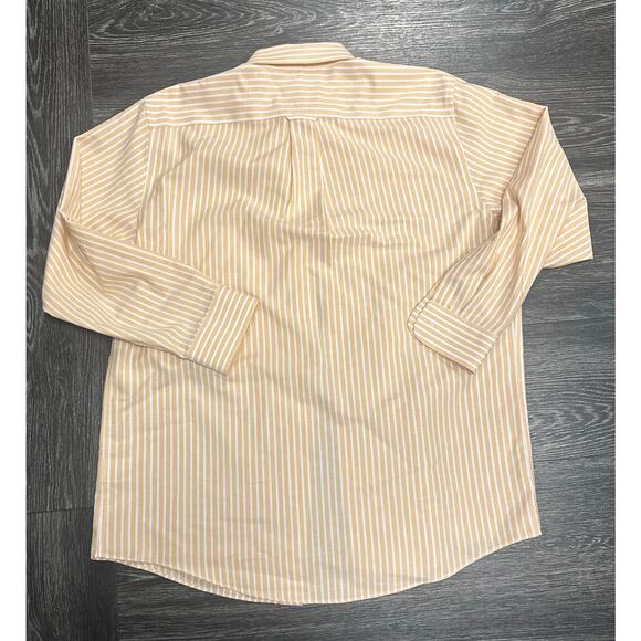 Stafford Men's 16.5 32/33 Regular Fit WRINKLE FREE Oxford Striped Dress Shirt - Picture 2 of 3